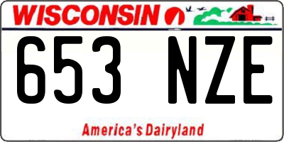 WI license plate 653NZE