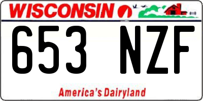 WI license plate 653NZF
