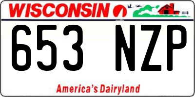 WI license plate 653NZP