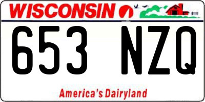WI license plate 653NZQ
