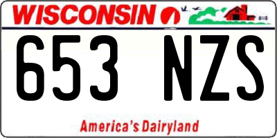 WI license plate 653NZS