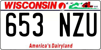WI license plate 653NZU