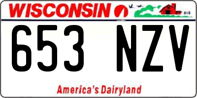 WI license plate 653NZV