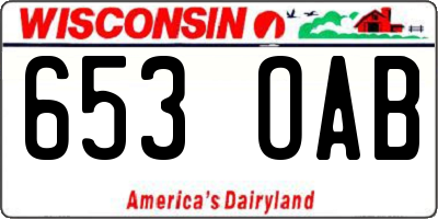 WI license plate 653OAB