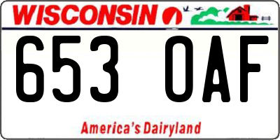 WI license plate 653OAF