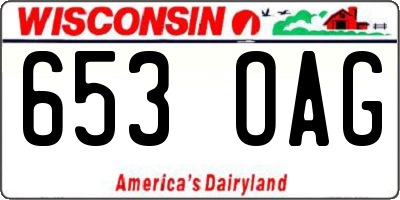 WI license plate 653OAG