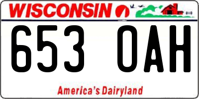 WI license plate 653OAH