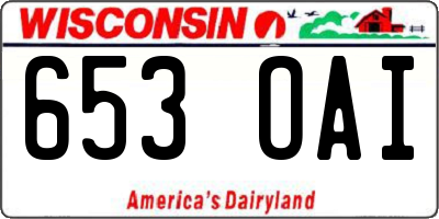 WI license plate 653OAI