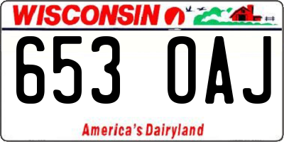 WI license plate 653OAJ