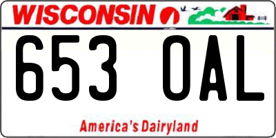 WI license plate 653OAL