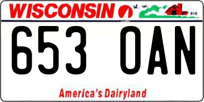 WI license plate 653OAN