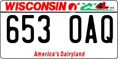 WI license plate 653OAQ
