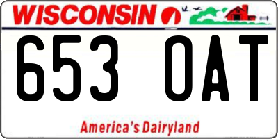 WI license plate 653OAT