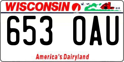 WI license plate 653OAU