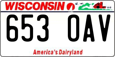 WI license plate 653OAV