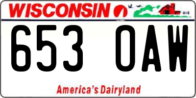 WI license plate 653OAW