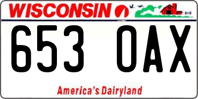WI license plate 653OAX