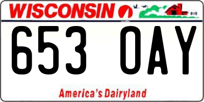 WI license plate 653OAY