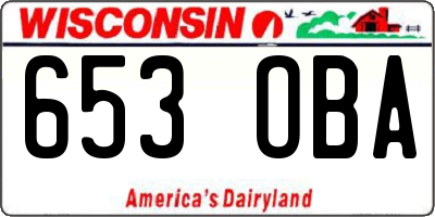 WI license plate 653OBA