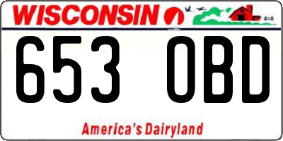 WI license plate 653OBD