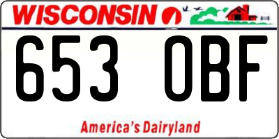 WI license plate 653OBF