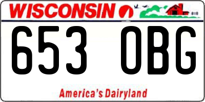 WI license plate 653OBG