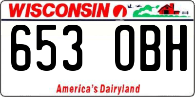 WI license plate 653OBH