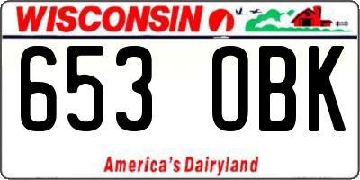 WI license plate 653OBK