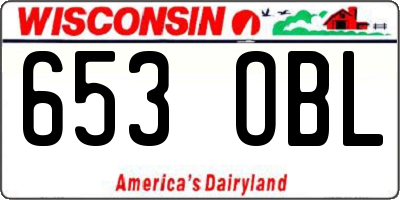 WI license plate 653OBL