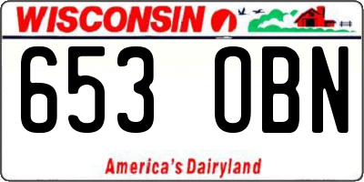 WI license plate 653OBN