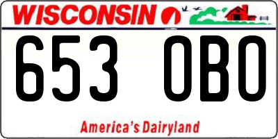 WI license plate 653OBO