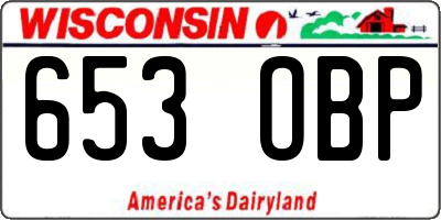 WI license plate 653OBP