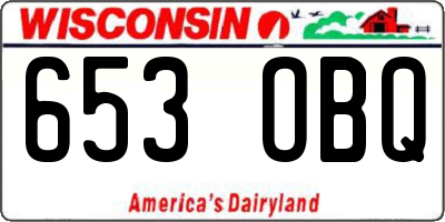 WI license plate 653OBQ