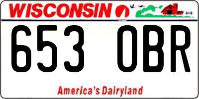 WI license plate 653OBR