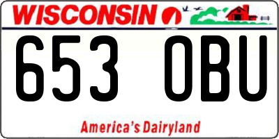 WI license plate 653OBU