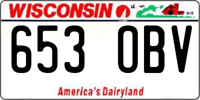 WI license plate 653OBV
