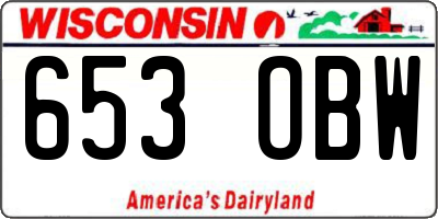 WI license plate 653OBW