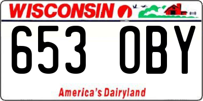 WI license plate 653OBY