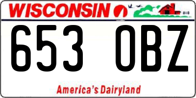 WI license plate 653OBZ