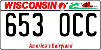 WI license plate 653OCC