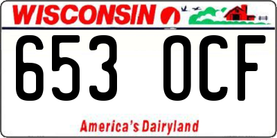 WI license plate 653OCF