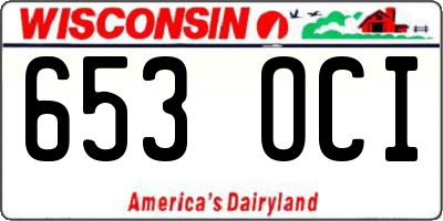 WI license plate 653OCI