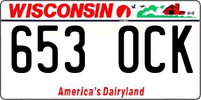 WI license plate 653OCK