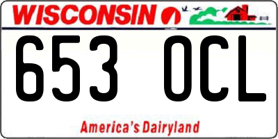 WI license plate 653OCL