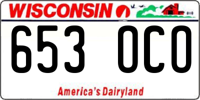 WI license plate 653OCO