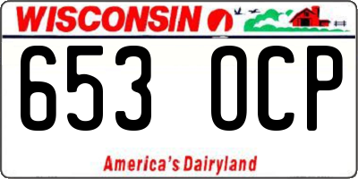 WI license plate 653OCP