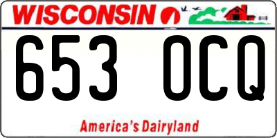 WI license plate 653OCQ