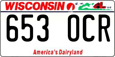 WI license plate 653OCR