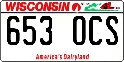 WI license plate 653OCS