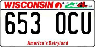 WI license plate 653OCU